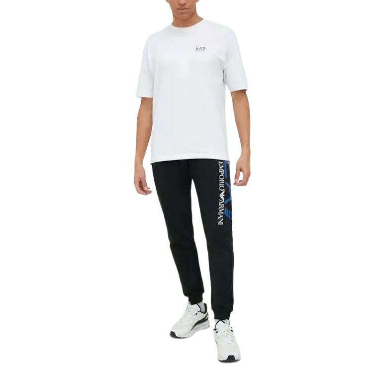 Emporio Armani SS23 Logo Letter Print Drawstring Cuffed Knit Joggers Men Bottoms Black 3RPP56-PJLSZ-1200