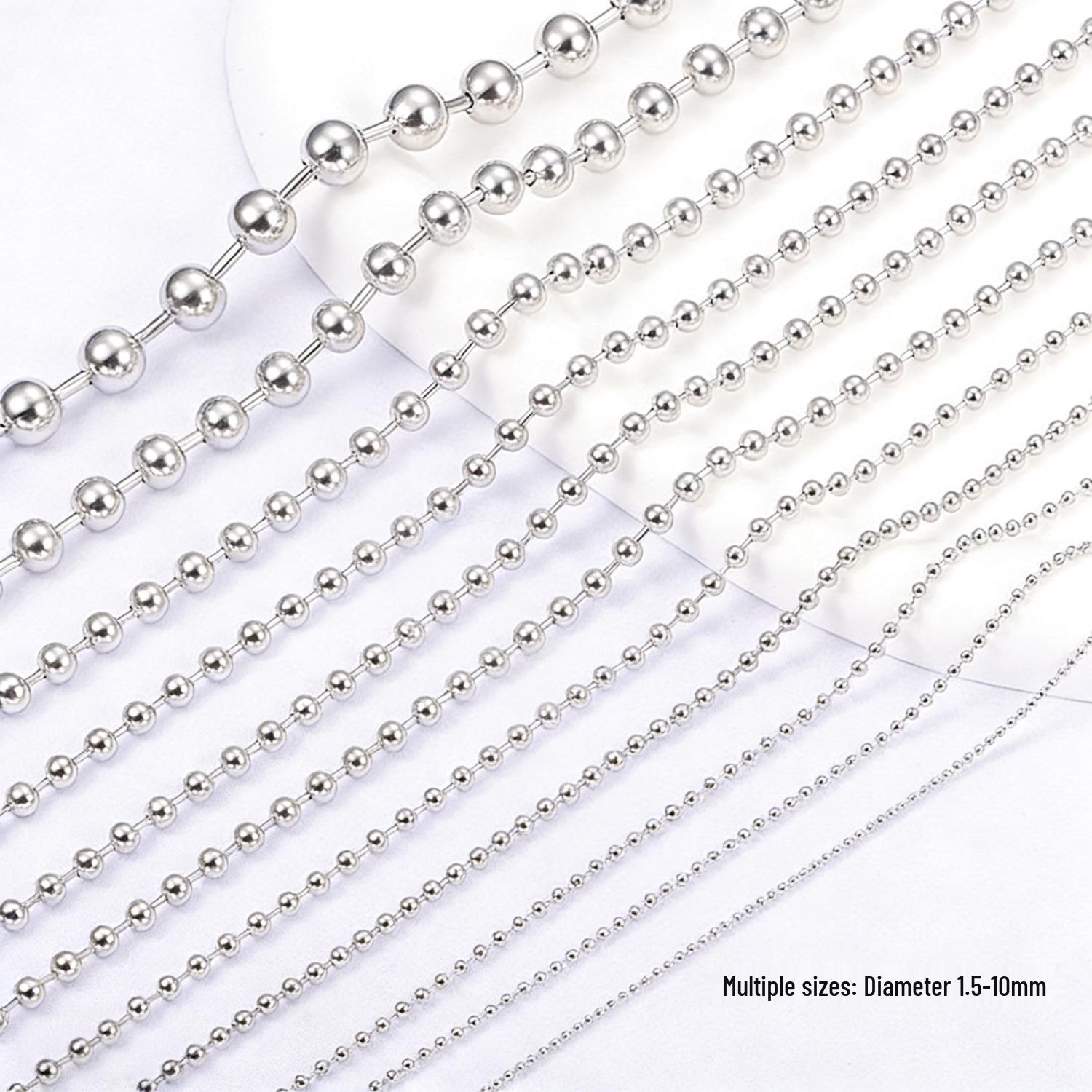 Stainless Steel 304 Round Bead Curtain Pull Chain with Vacuum Color Retention 1.5 mm