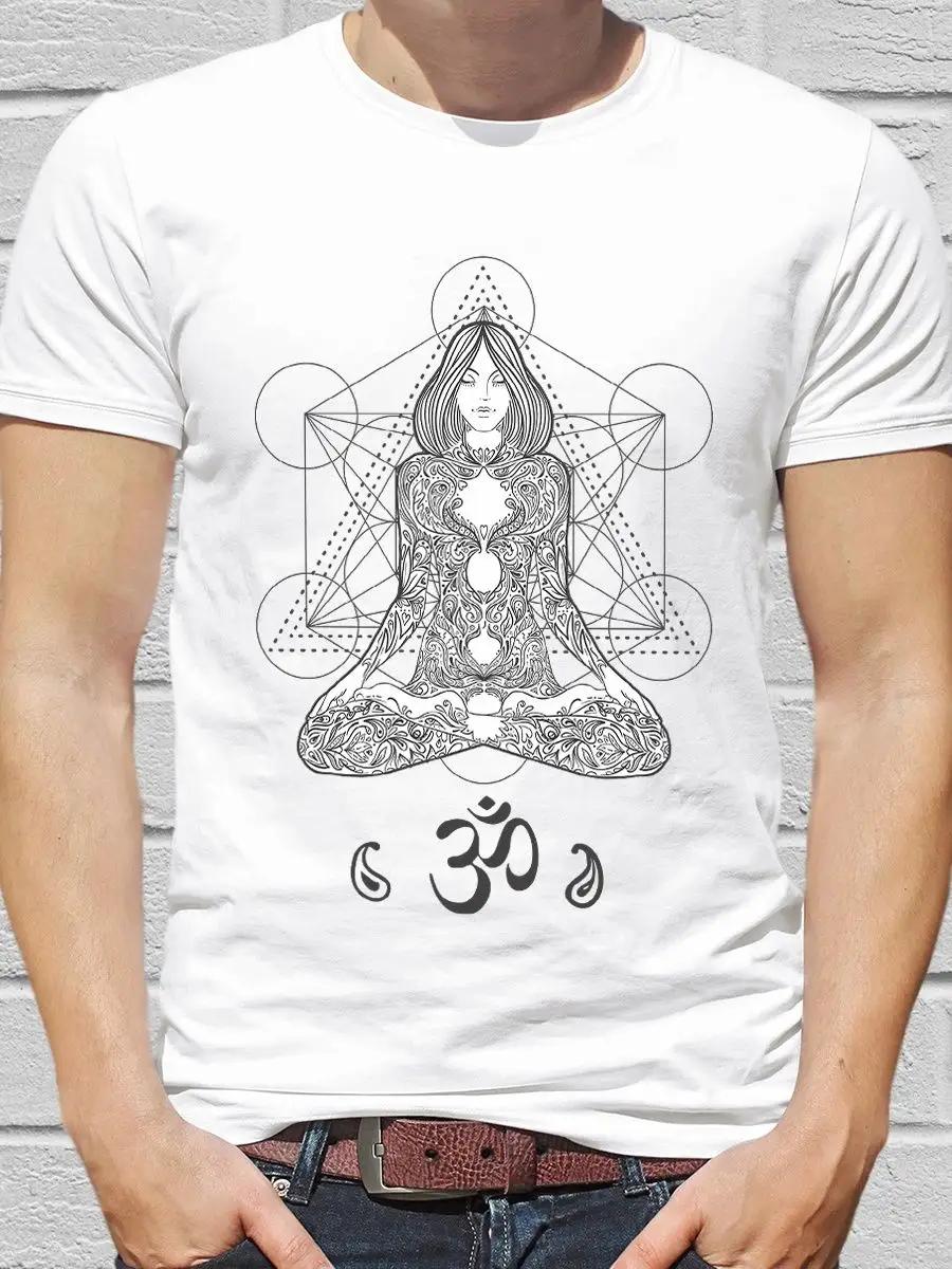 Oversized yoga print T-shirt L