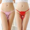 Sexy Lady Unterwäsche Imitation Pearl Flower bestickt Quaste G-String Slips
