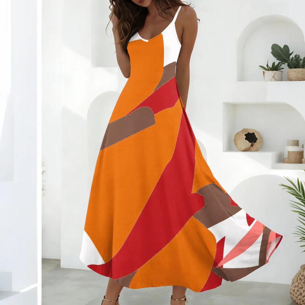 Summer Dresses For Women Dresses Long Flowy A Line Sleeveless Sundresses With Pockets