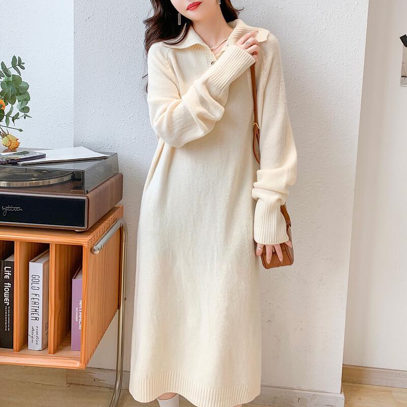 

Елегантна жіноча трикотажна міді-сукня з довгим рукавом Mokana One Size