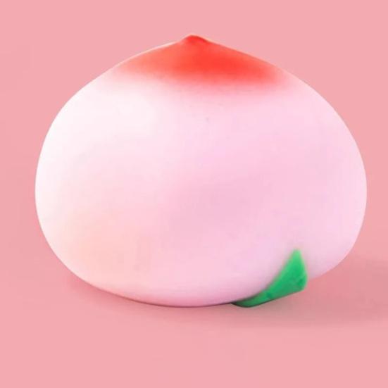 Juicy Peach Stress Relief Toy Simulation Pink Yellow Peach Squeeze Toy Decompression Fruit Shape Sensory Fidget Toy