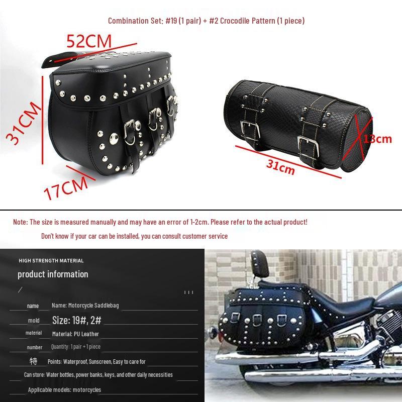 

Universal Motorcycle Saddle & Side Bags for Harley Cruisers 19