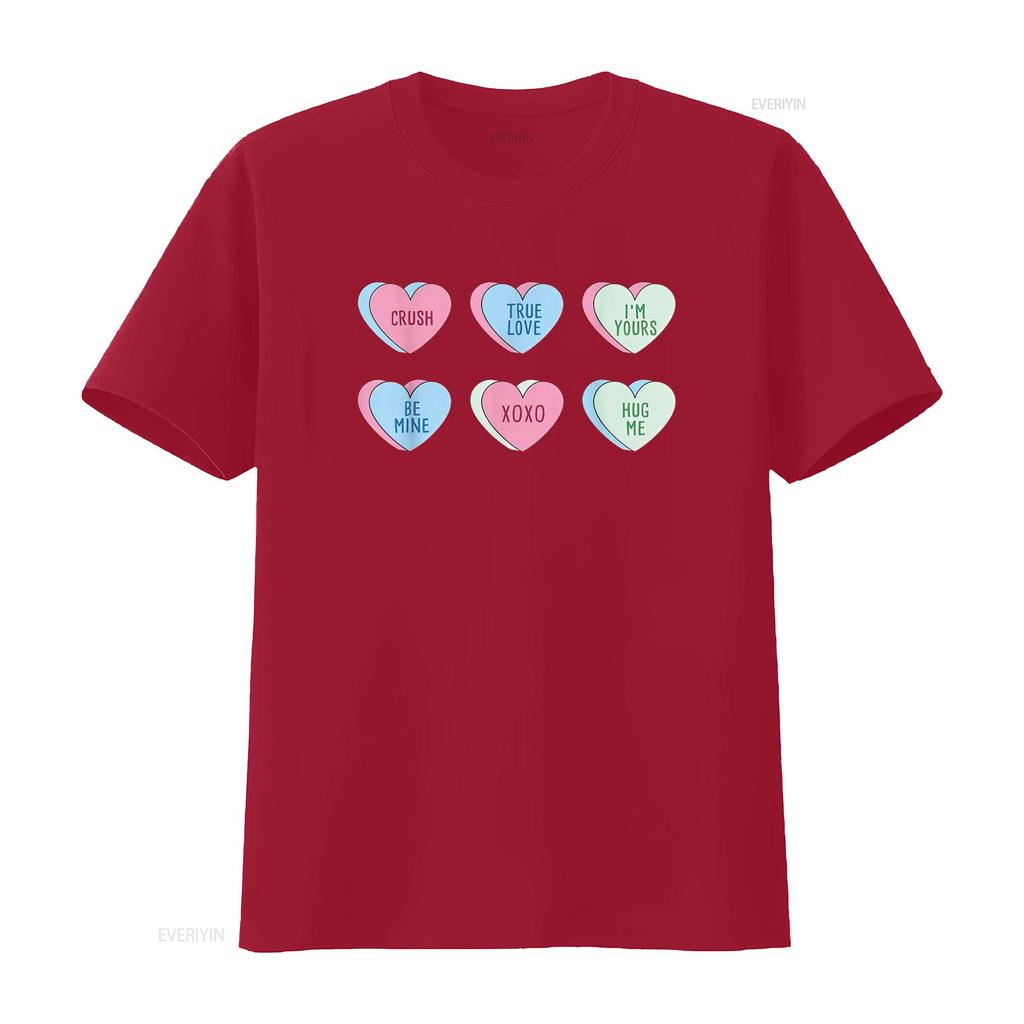 Womens Valentine s Day Hearts Candy T Shirt Black vintage Washed fashion streetwear Soft graphic Casual homme Stylish Slightly