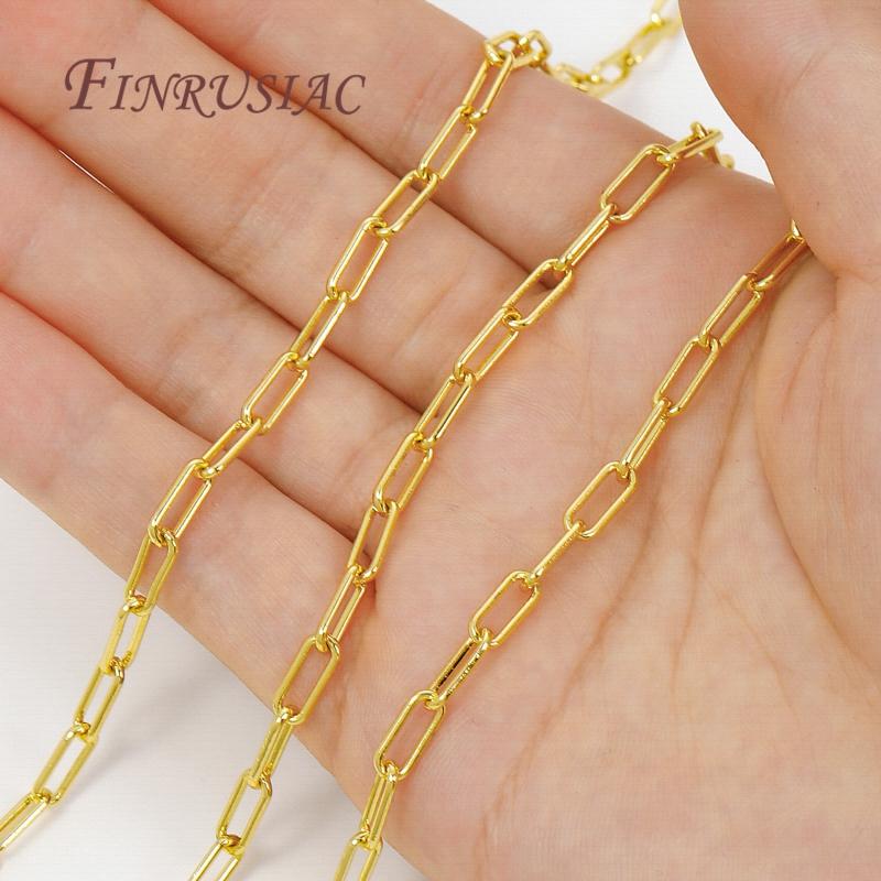 Multiple Styles 1 Meter 18K Gold Plated Brass Necklaces&Bracelets Chains Quality DIY Jewelry Accessories Chain For Needlework