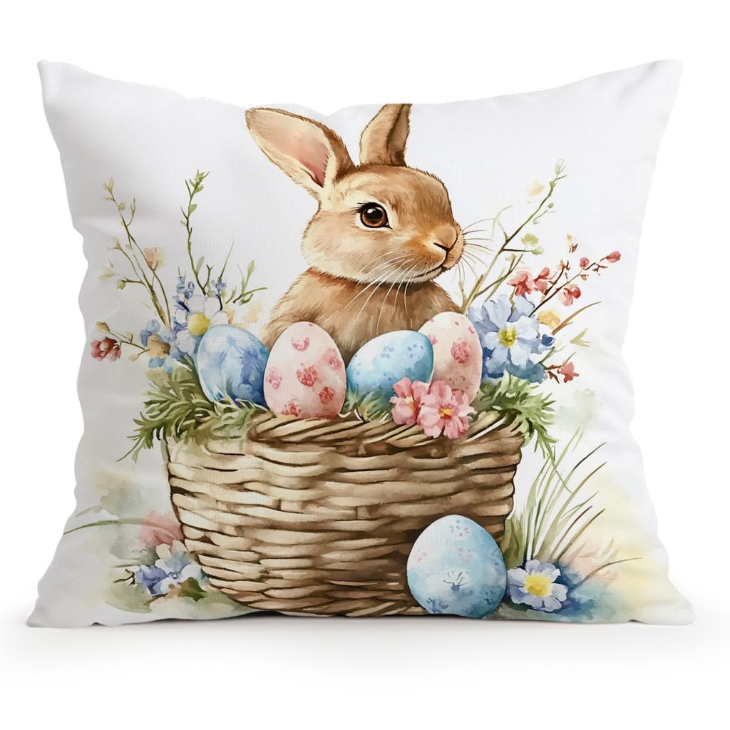 Easter Bunny Decoration Cushions Pillowcase Polyester Cushion Cover Throw Pillow Pillowcover Home Car Sofa Decor