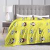 Funny SpongeBob Facial Expressions Blanket Flannel Awesome Breathable Throw Blanket for Bedding Lounge Summer