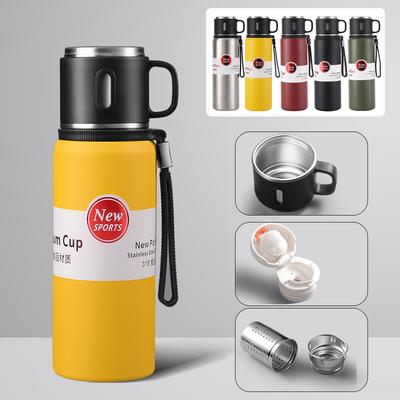 600ml Thermos Vacuum Cup Men's and Women's Portable 316 Stainless Steel Tea Cup Student School Kettle Large Size Water Cup