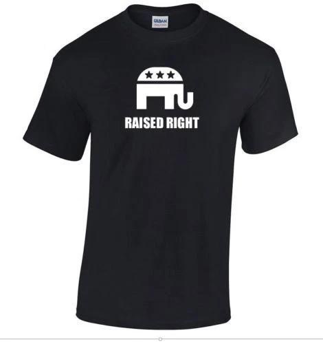 Raised Right GOP T-Shirt Conservative Republican Pro Trump Political Funny Shirt XL
