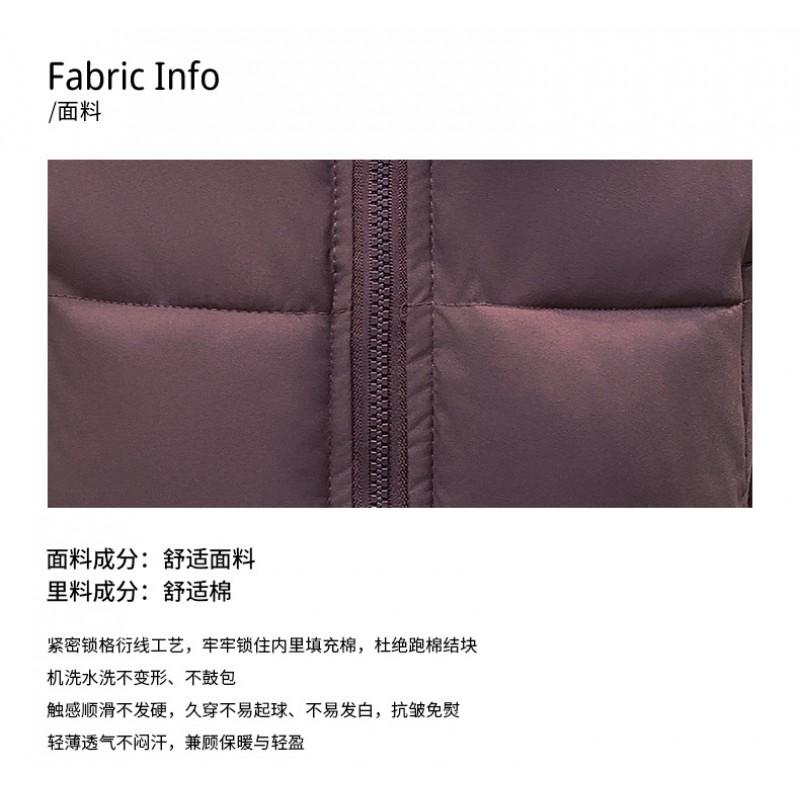 Womens Short Puffer Coat With Detachable Faux Fur Collar Winter Warm Thick Cotton-Padded Jacket Small Stature