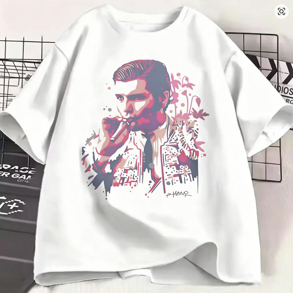 Morante De La Puebla T-Shirts Unisex Vintage Baumwoll-T-Shirts Rundhals Kurzarm-T-Shirts Große Größen Kleidung