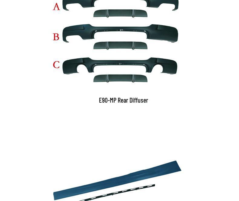BMW 3 Series E90 2005-2012 MT Sport Front/Rear Bumpers, Grille, Side Skirts, Fog Lights