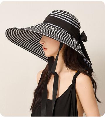 Large-brim Women's Summer Outdoor Sun Hat Foldable Sun Hat Woven UPF 50+ Sun Protection