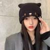 Knitted Wool Hat Women's Autumn and Winter Cartoon Cute Rabbit Ear Hat Stack Hat Warm Cover Cold Hat