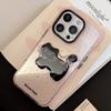 Black Pink Cartoon Suitable for IPhone 15 Apple 16pro Mobile Phone Case Max Three Dimensional Cat 1311 Sweet Cool 14