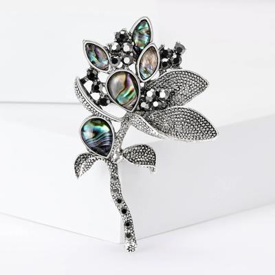 Broche de Flor de Esmalte Retro de Moda, Joyería de Vestido para Mujer de Nicho de Alta Gama, Pin de Planta Corsage