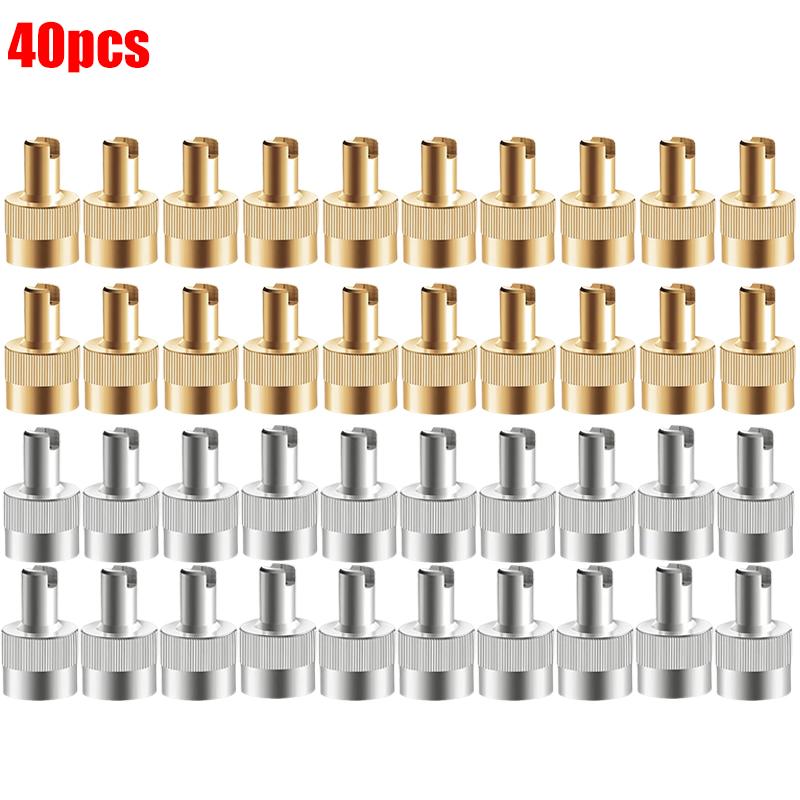 10/40pcs Copper Slotted Head Tire Valve Stem Cap with Core Remover Tool for Auto Motorcycle Bike Tire Wheel Stem Air Valve Caps