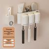Punch-Free Wall-Mounted Toothbrush Holder with Dispenser & 3 Cups