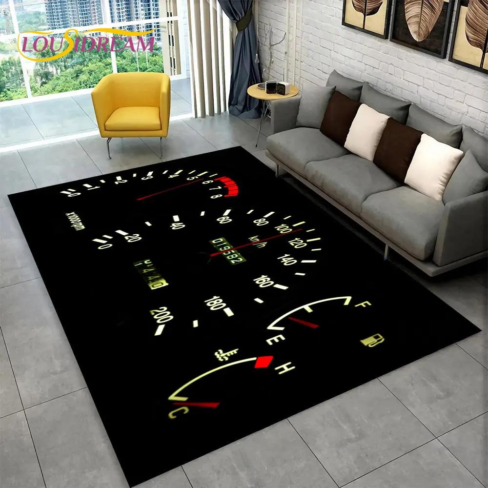 Alfombra grande para tablero de instrumentos de carreras de autos en 3D, alfombra para sala de estar, dormitorio, sofá, cocina, decoración, alfombra antideslizante para juegos de niños