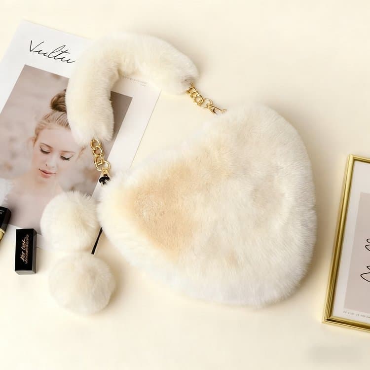 Herz-Umhängetasche mit Reißverschluss Crossbody-Tasche