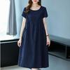 Elegancka, luźna damska sukienka, letnia, nowa, dorywczo, z krótkim rękawem, sukienki midi, w stylu koreańskim