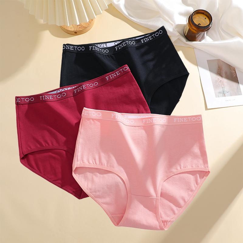 3 Pièces Slips en Coton Sans Coutures pour Femmes Culottes Grandes Tailles pour Femmes Sous-vêtements Respirants Lingerie Douce Taille Haute pour Femmes S-XXL