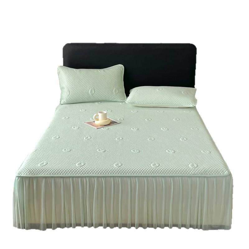 2025 Sommer Kühlmatte aus Eis-Seide – Waschbar, Rutschfest, Spannbettlaken für Zuhause