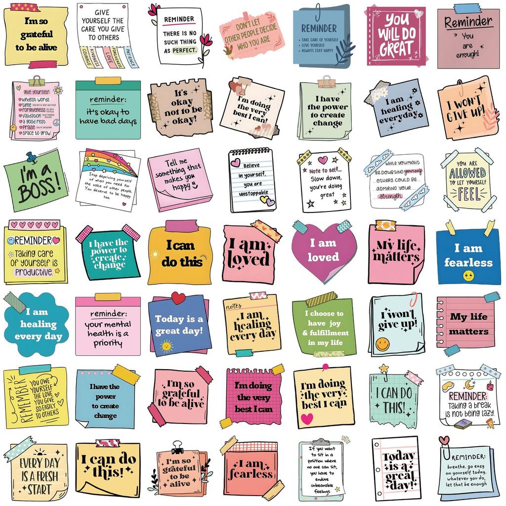 50 Self-affirmation Motivation Tags Graffiti Stickers Personalized Decoration Guitar Laptop Suitcase DIY Waterproof