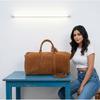 Personalized Cowhide Leather Duffel Bag: Weekender Travel Bag