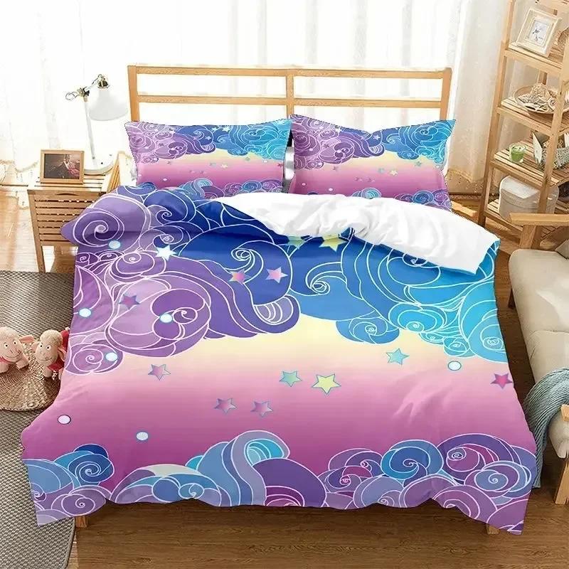 TOP New Colorful Mushroom Duvet Cover Microfiber Mandala Pattern Bedding Set Bohemian Magic Mushroom Quilt Cover