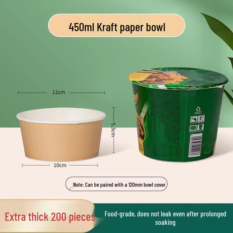 Qiwei 750ml Disposable Kraft Paper Bowl with Lid
