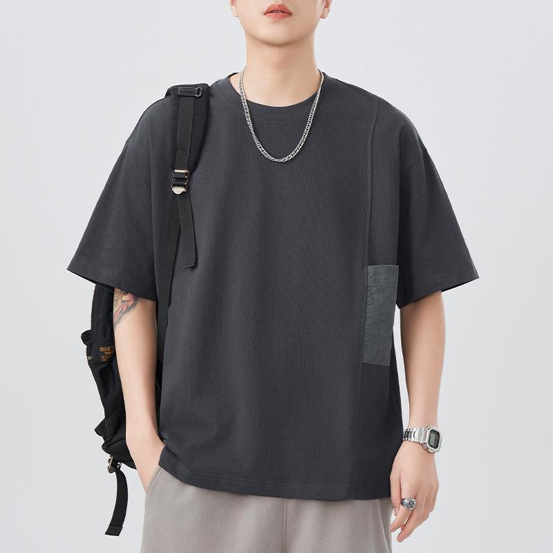 Short-sleeved T-shirt Men's Loose Round Neck Five-point Sleeve T-shirt Versatile Rest Base Shirt