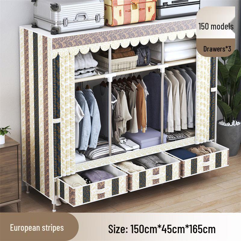 Wardrobe with Dustproof Drawers - Ideal for Rental Rooms