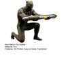 Kneeling Hero Pen Stand, 3D Printed Dark Style Desk Organizer, Action Figure Pencil Holder for Office, Collectible Gift