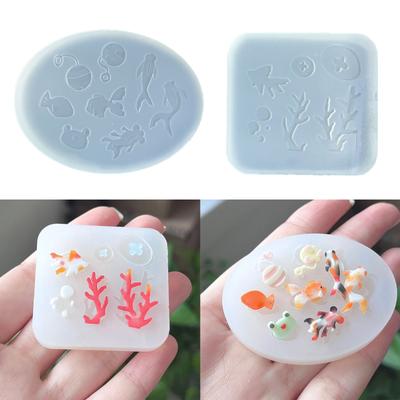 Flexible Silicone Mold for DIY Crafts Easy To Clean Epoxy Resin Molds Fish/Coral Shaped Jewelry Decorations Making Mould