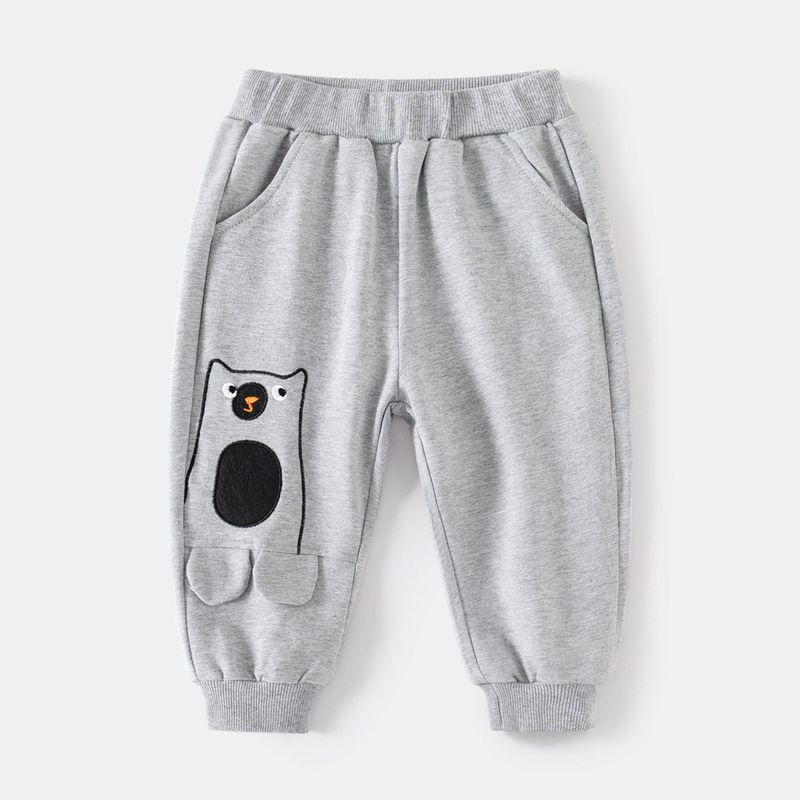 Kids Three-Dimensional Bear Pants Spring and Autumn Boys' Sports Pants Baby Boy Pure Cotton Pants Children's Sweatpants Children's Clothing