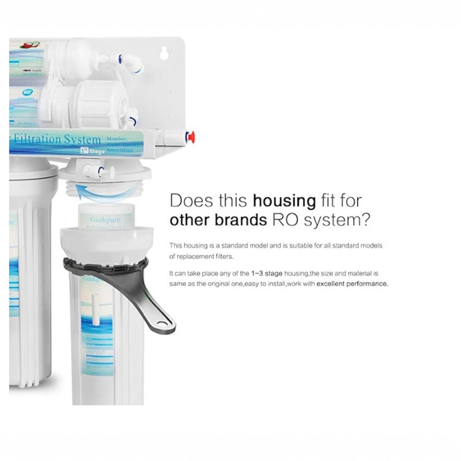 

Geekpure 10-дюймовий корпус фільтра зворотного осмосу для системи RO - Порт 1/4 - 2,5 one size білий