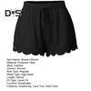 Damen-Shorts, Sommer, elastischer Kordelzug in der Taille, einfarbig, Spitzenbesatz, Shorts, lockere Passform, elastische, enge Yogahose