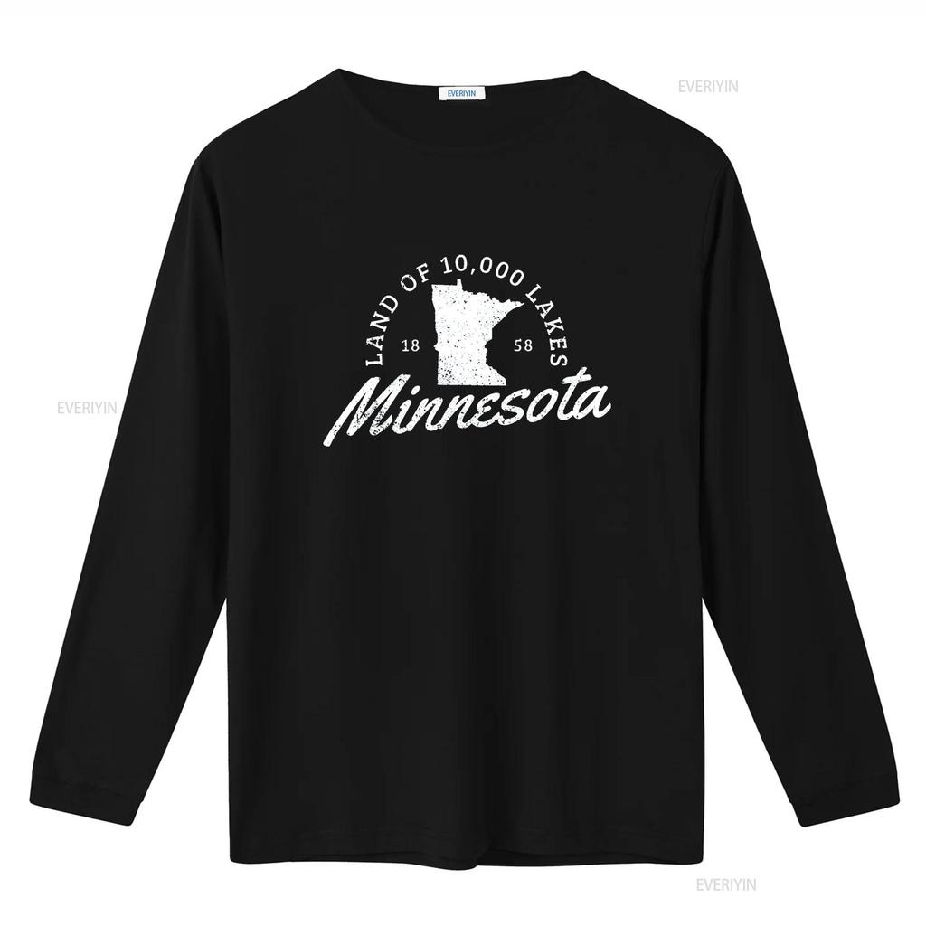 Minnesota Land Of The 10000 Lakes State Map Souvenir T Shirt Vintage Washed Stylish Stretched Casual Comfortable Slightly