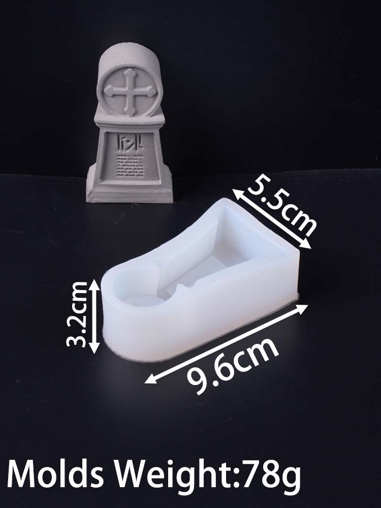 3D Multi Style Relief Cross Tombstone Candle Mold DIY Halloween Skull Soap Silicone Molds Plaster Resin Craft Making Home Decor