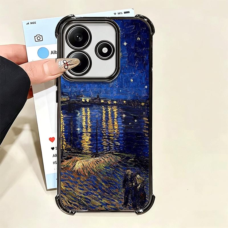 Van Gogh Ölgemälde Ästhetik Vergoldetes Handyhülle Für Xiaomi Poco X5 X6 X7 X8 Pro Max F8 Ultra F7 M8 M7 M5S Redmi 15C 15 14C 1