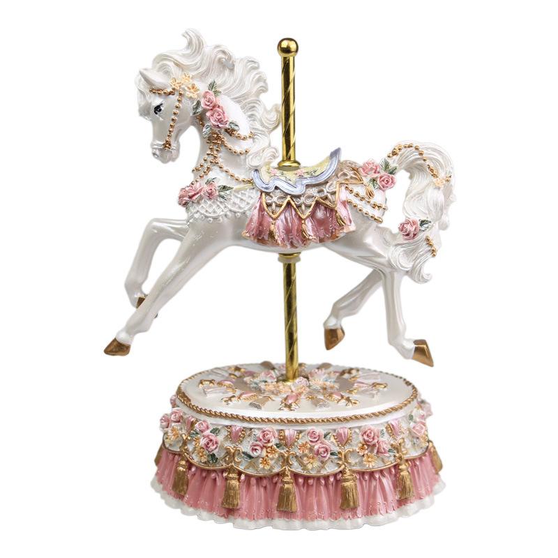 Carousel Music Box Cartoon Musical Gift for Girls Kids Children Christmas Birthday Present