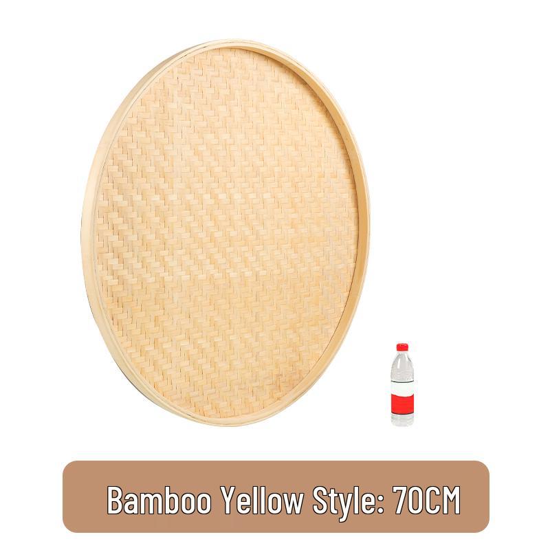 Bamboo Weaving Green Winnowing Basket/Restaurant Sashimi Platter with or without Holes for Drying, Sieving, Tea Sampling, or Decorative Use