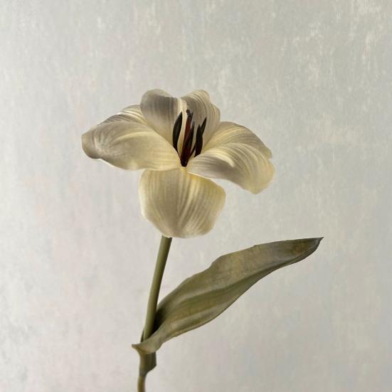 Artificial Flower 17 Inch Long Stem Faux Silk Blooming Tulip Flower for Vase Floral Arrangement Spring Home Table Kitchen Centerpiece