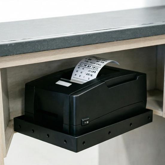 Printer Tray Thermal Printer Stand Space-Saving Stainless Steel Shelf Cable Management Durable Waterproof Rack for POS KDS Printers