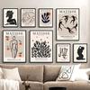Abstract Matisse Lines Girl Coral Shapes Wall Art Canvas Painting Nordic Posters And Prints Wall Pictures For Living Room Decor