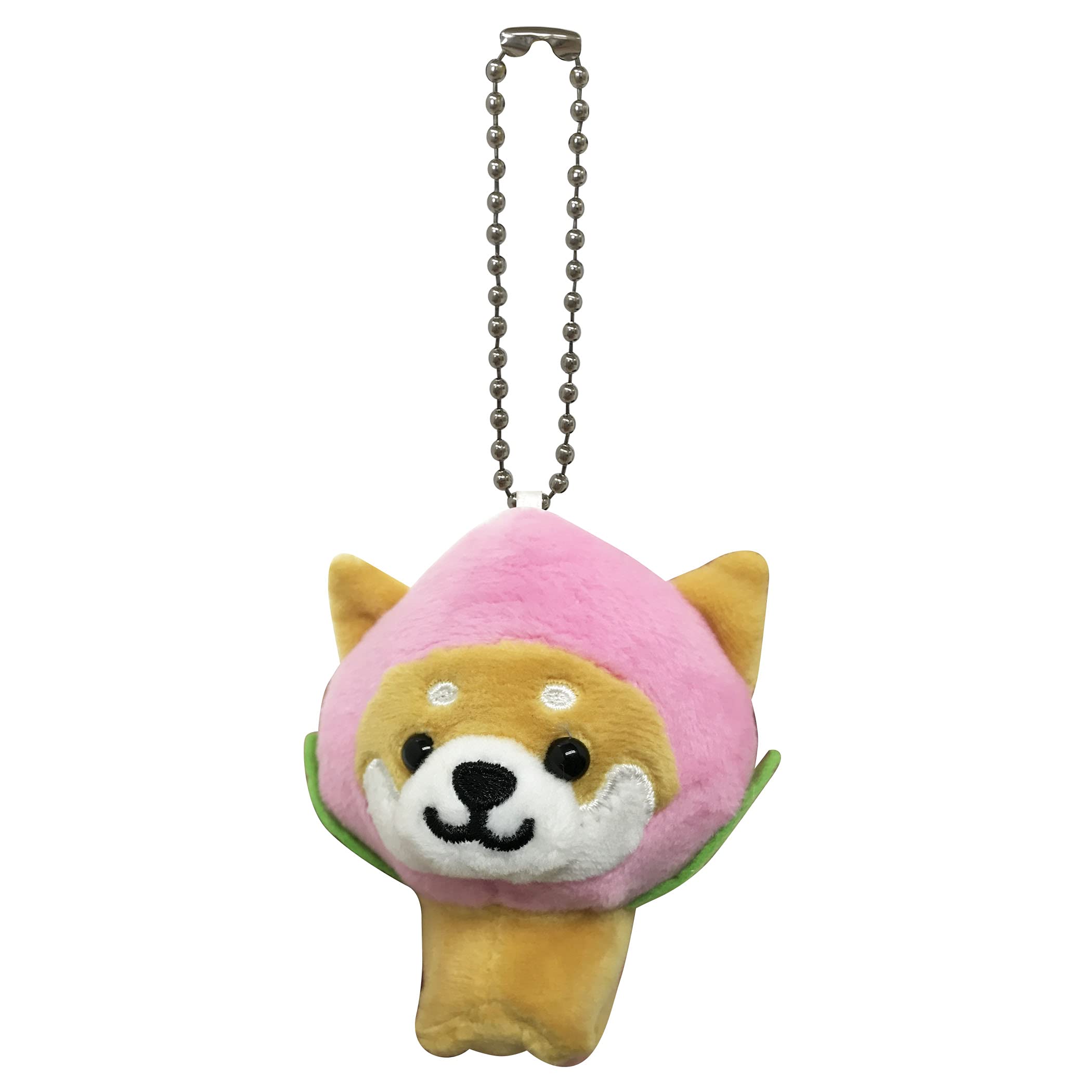 [LamPlanning] Брелок-талисман Мамешиба для путешествий, на шариковой цепочке, для сумки, милый пушистый Шиба-ину, Мамешиба, успокаивающая собака (Персиковая версия)