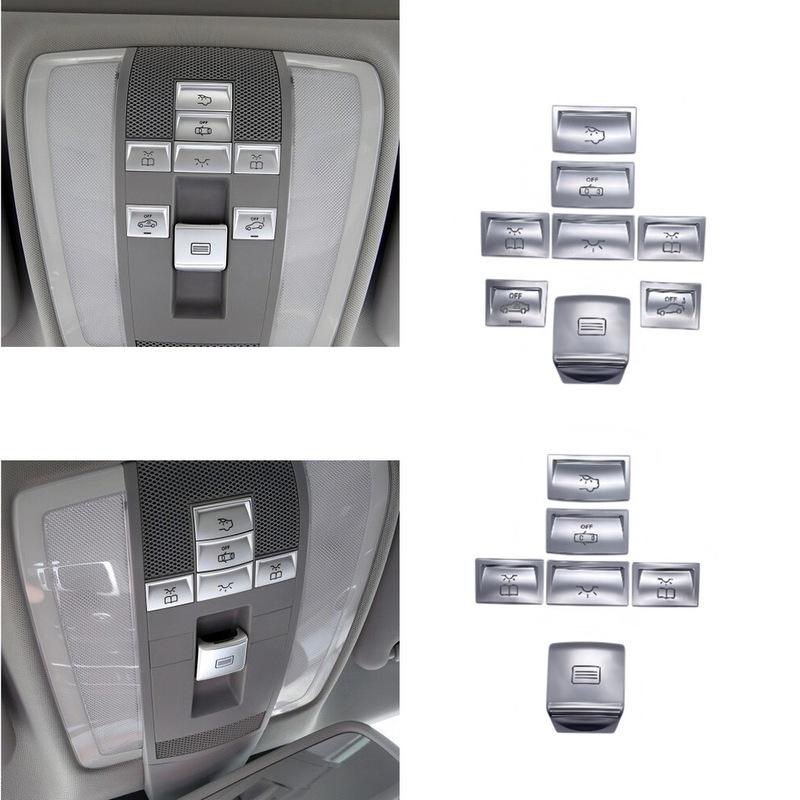 Roof Reading Lamp Button Patch For Mercedes For GLK 08-2015 Car Roof Sunroof Reading Light Button Stickers Decoration Cover Trim