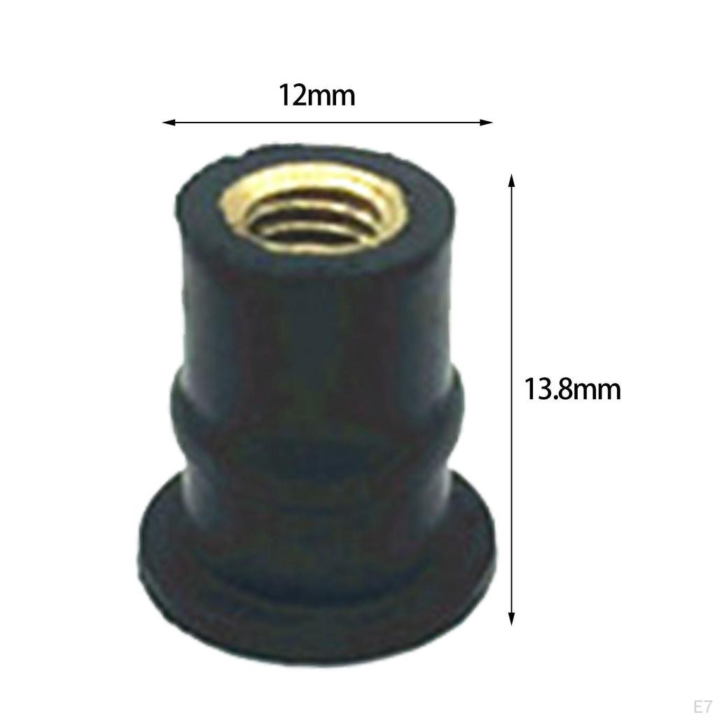 M5 Rubber Well Nut Fairing Fastener Spare Parts Assembly Motorcycle Accessories Direct Replaces